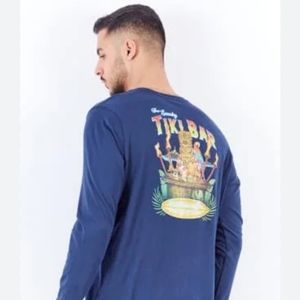CARIBBEAN JOE THE SNEAKY TIKI BAR LONG SLEEVE T-SHIRT XL Navy BNWT SO